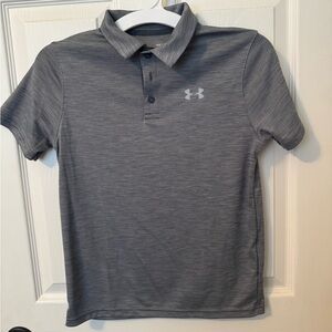 NWOT: UNDER ARMOUR Grey boy’s golf shirt
